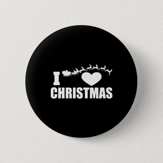 Ik hou van Kerstmis Ronde Button 5,7 Cm (Voorkant)