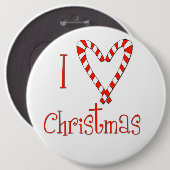 Ik hou van Kerstmis Ronde Button 6,0 Cm (Voorkant /achterkant)