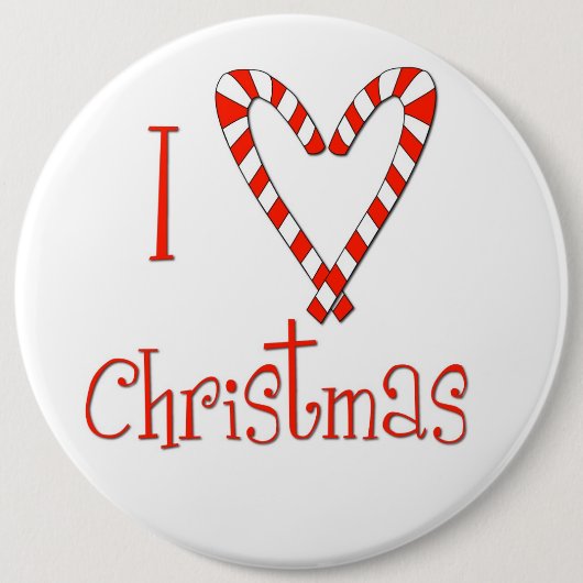 Ik hou van Kerstmis Ronde Button 6,0 Cm (Voorkant)
