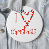 Ik hou van Kerstmis Ronde Button 6,0 Cm (In situ)