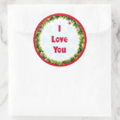 Ik hou van Kerstmis Ronde Sticker (Tas)