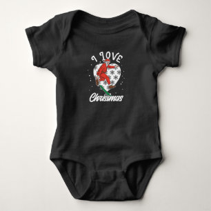 Ik hou van Kerstmis Snowboarden Kerstman Grappig Romper