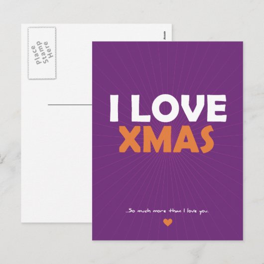 Ik hou van Kerstmis - zoveel meer dan ik van je ho Feestdagenkaart (Voorkant / Achterkant)