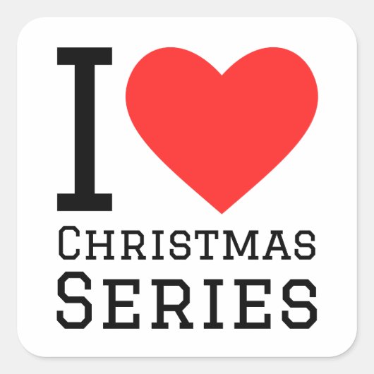 Ik hou van kerstseries vierkante sticker (Voorkant)