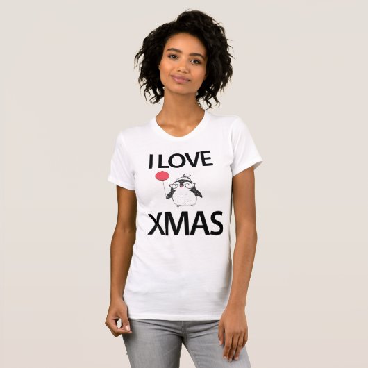 Ik hou van kerstShirt met ballon T-shirt (Voorkant volledig)