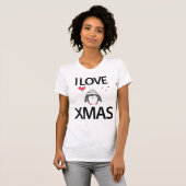 Ik hou van kerstShirt met rood hart T-shirt (Voorkant volledig)