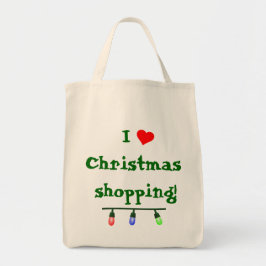Ik hou van kerstwinkelen (hart) tote bag