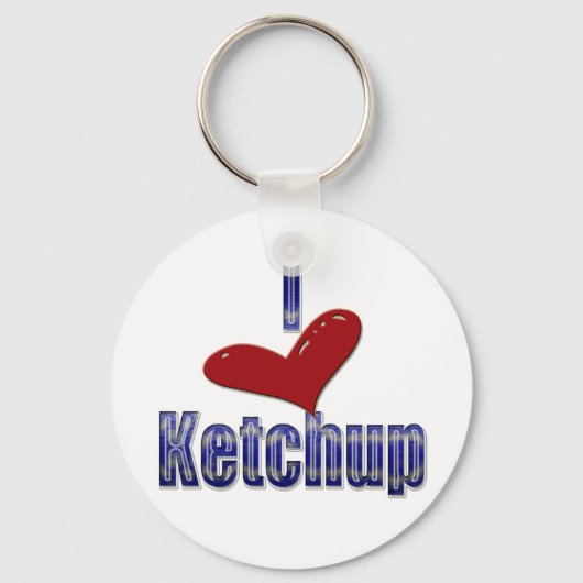 Ik hou van Ketchup Funny LOL Design Sleutelhanger (Voorkant)