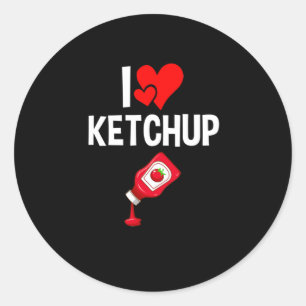 Ik hou van Ketchup Ronde Sticker