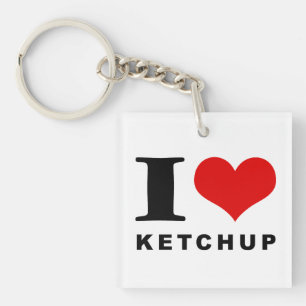 Ik hou van ketchup sleutelhanger