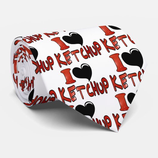 Ik hou van Ketchup Stropdas (Opgerold)