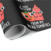 Ik hou van ketchup van mijn hoofd tomaten donker B Cadeaupapier (Rol Hoek)
