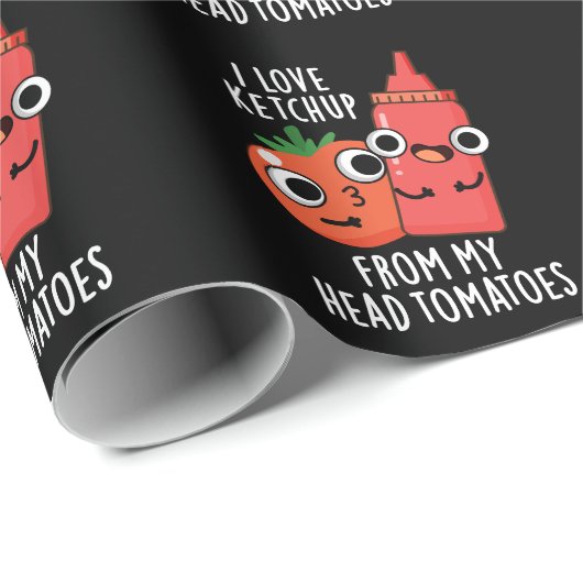 Ik hou van ketchup van mijn hoofd tomaten donker B Cadeaupapier (Rol Hoek)