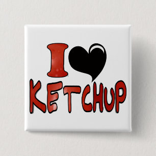 Ik hou van Ketchup Vierkante Button 5,1 Cm