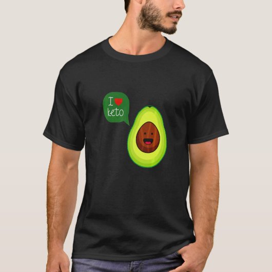 Ik hou van Keto Avocado Quote Keto en Vegan Diets T-shirt (Voorkant)