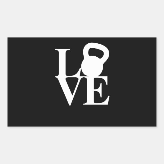 Ik hou van Kettlebells Rechthoekige Sticker (Voorkant)