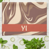 Ik hou van keukenhanddoeken van cappuccino (Gevouwen)