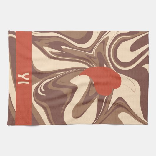 Ik hou van keukenhanddoeken van cappuccino (Horizontaal)