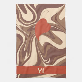 Ik hou van keukenhanddoeken van cappuccino