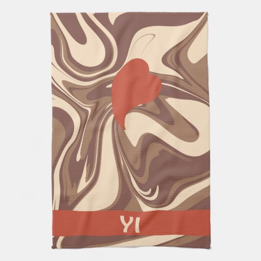 Ik hou van keukenhanddoeken van cappuccino (Verticaal)