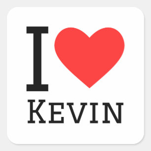 Ik hou van kevin vierkante sticker