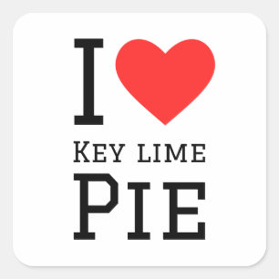 Ik hou van key limoen pie vierkante sticker
