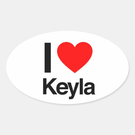 ik hou van keyla ovale sticker (Voorkant)