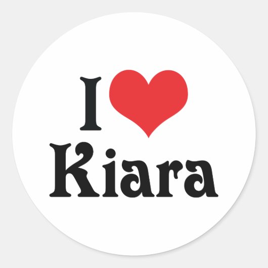 Ik hou van Kiara Ronde Sticker (Voorkant)