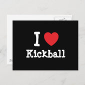 Ik hou van Kickball hart op maat Briefkaart (Voorkant / Achterkant)