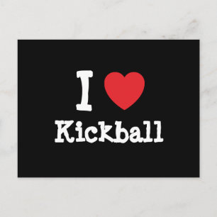 Ik hou van Kickball hart op maat Briefkaart