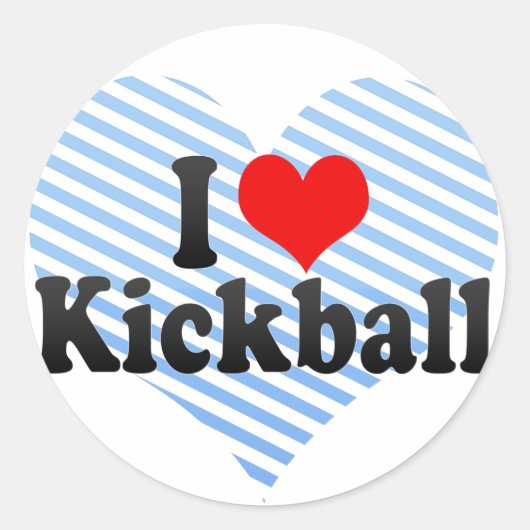 Ik hou van Kickball Ronde Sticker (Voorkant)