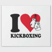 Ik hou van kickboksen cadeaupapier (Vlak)