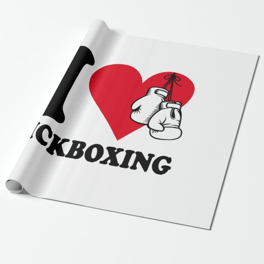 Ik hou van kickboksen cadeaupapier (Uitgerold)