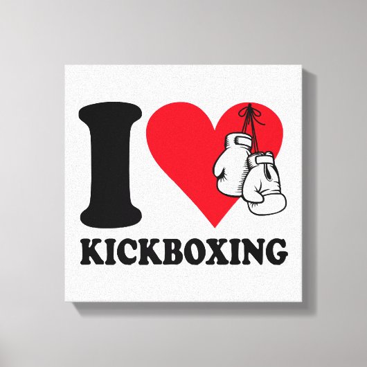 Ik hou van kickboksen canvas afdruk (Voorkant)