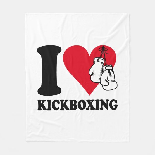 Ik hou van kickboksen fleece deken (Voorkant)