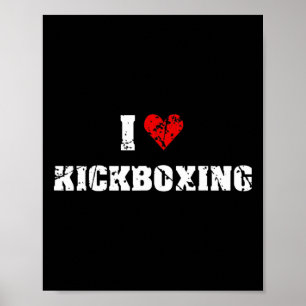 Ik hou van kickboksen gym fitness voor mannen vrou poster