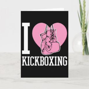 Ik hou van kickboksen Hart grappig schattig boksen Kaart