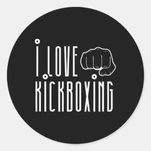 Ik hou van kickboksen Kickbox Kick Boksen Kickboks Ronde Sticker