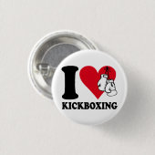 Ik hou van kickboksen ronde button 3,2 cm (Voorkant /achterkant)
