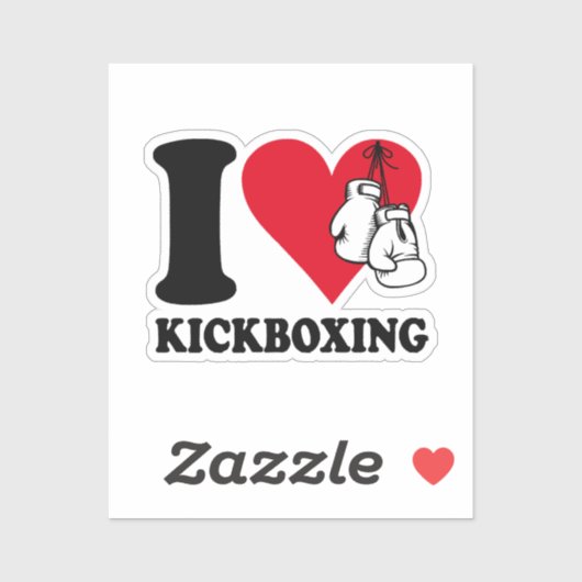 Ik hou van kickboksen sticker (Vel)