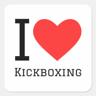 Ik hou van kickboksen vierkante sticker