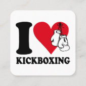Ik hou van kickboksen vierkante visitekaartje (Achterkant)