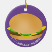 Ik hou van Kiddie Cheeseburgers Keramisch Ornament (Voorkant)