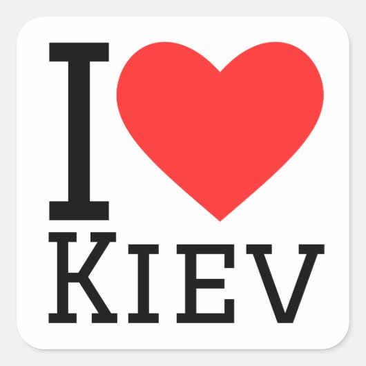 Ik hou van Kiev Vierkante Sticker (Voorkant)