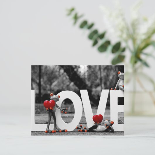 Ik hou van kikker briefkaart (Staand voorkant)