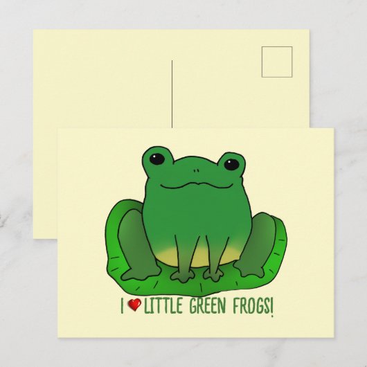 Ik hou van kikkers briefkaart (Voorkant / Achterkant)