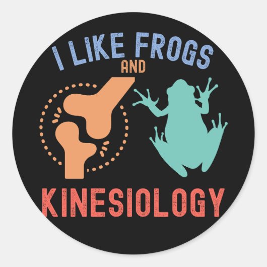 Ik hou van kikkers en kinesiologie ronde sticker (Voorkant)