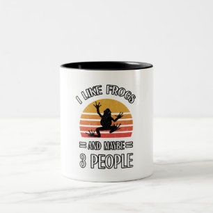 Ik hou van kikkers en misschien 3 mensen Beste k Tweekleurige Koffiemok