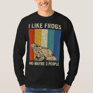 Ik hou van kikkers en misschien 3 mensen retro kik t-shirt