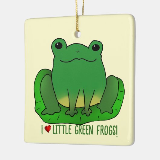 Ik hou van kikkers keramisch ornament (Links)